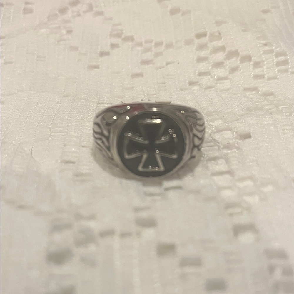 Stainless Steel  Men's Cross Ring